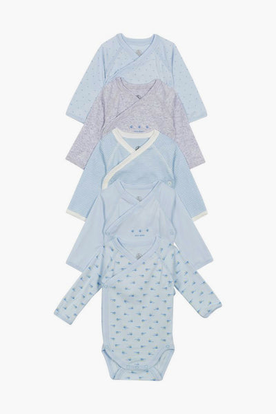 Baby Onesie Petit Bateau 5-Pack Kimono - Blue (Size 6M left)