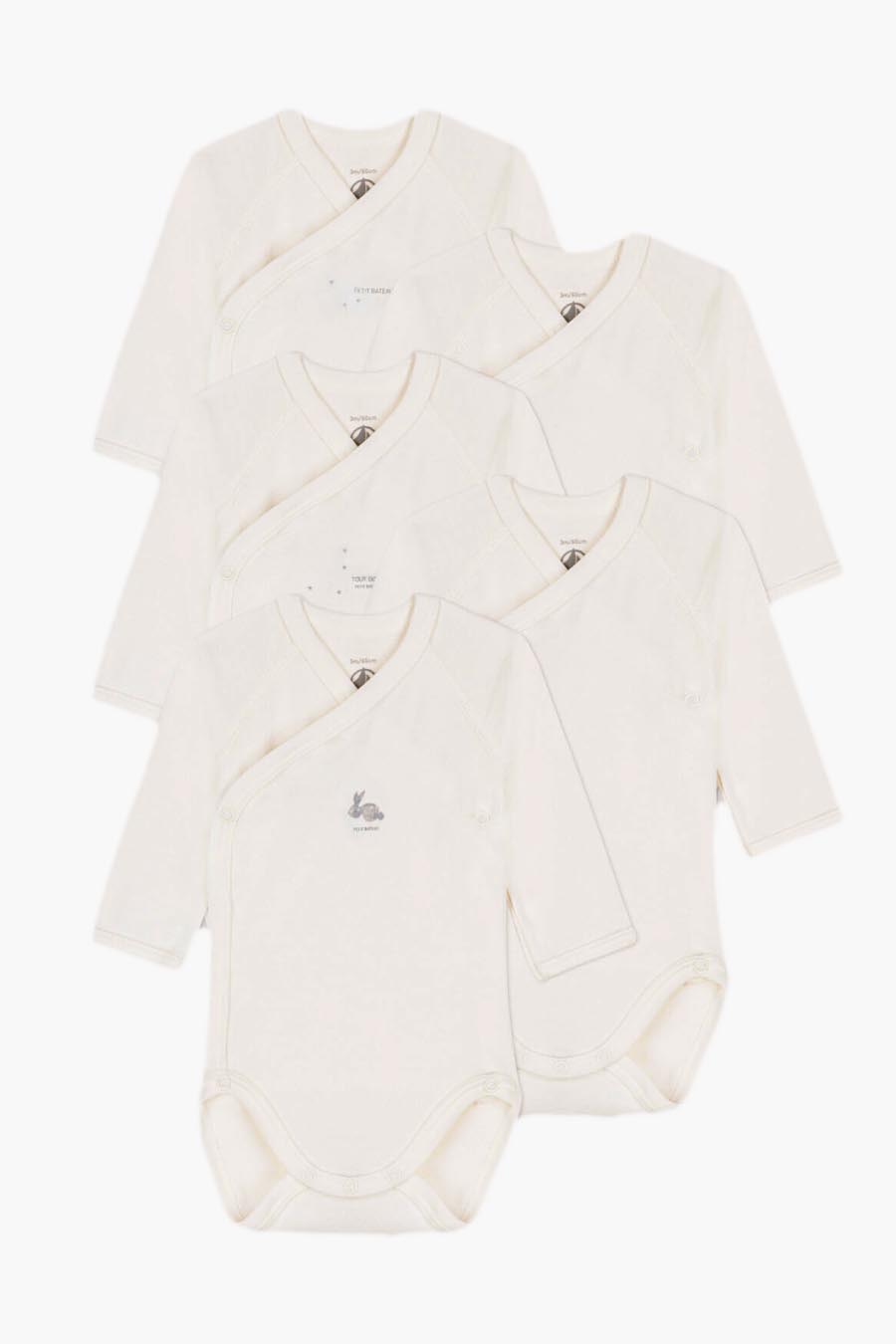 Petit Bateau Baby Girl Bodysuit 5-Pack Kimono Fairway
