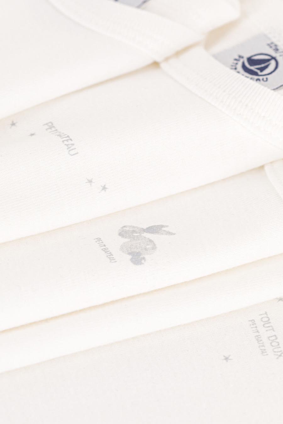 Petit Bateau Baby Girl Bodysuit 5-Pack White Bunny