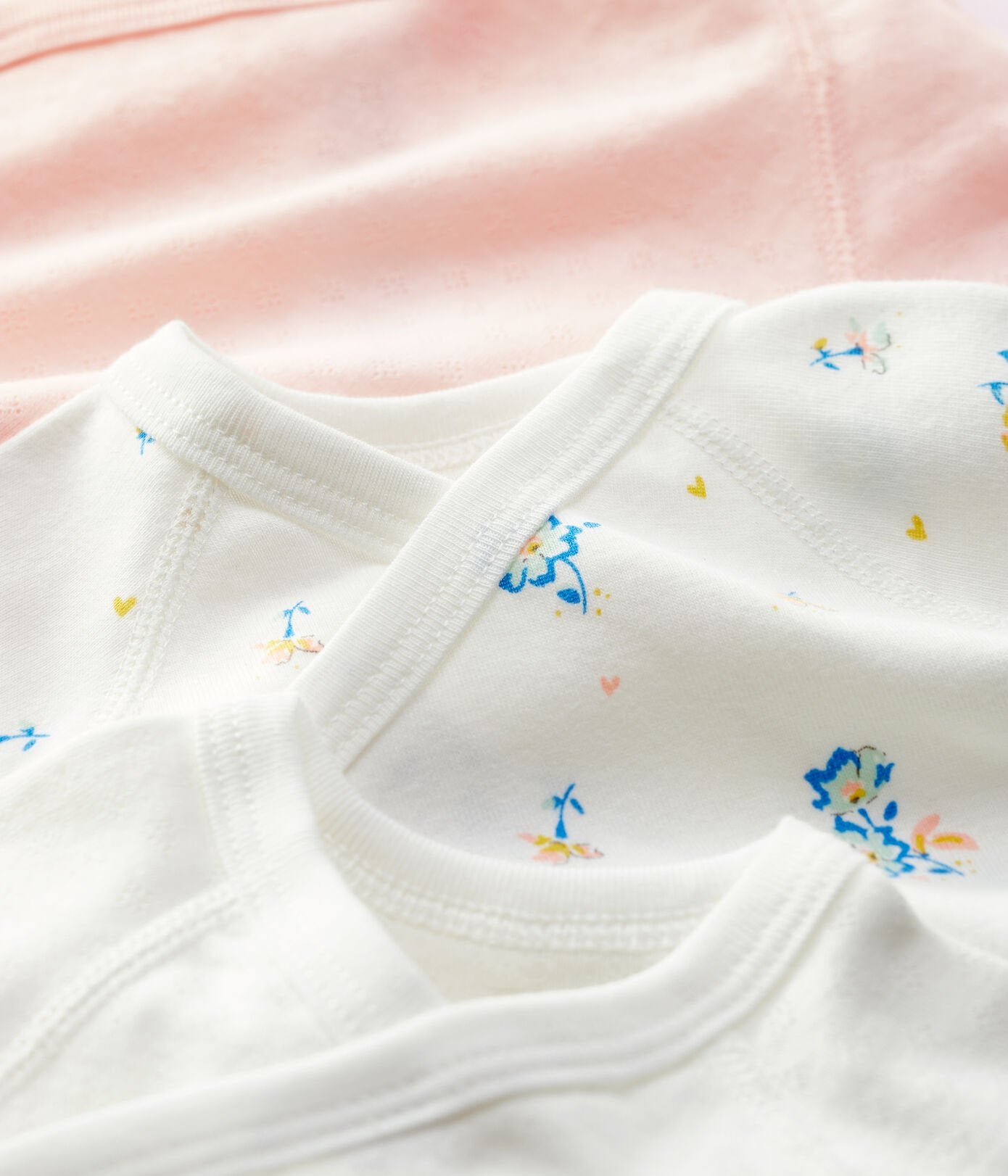 Baby Onesie Petit Bateau 3-Pack Pointelle Kimono Pink – Mini Ruby