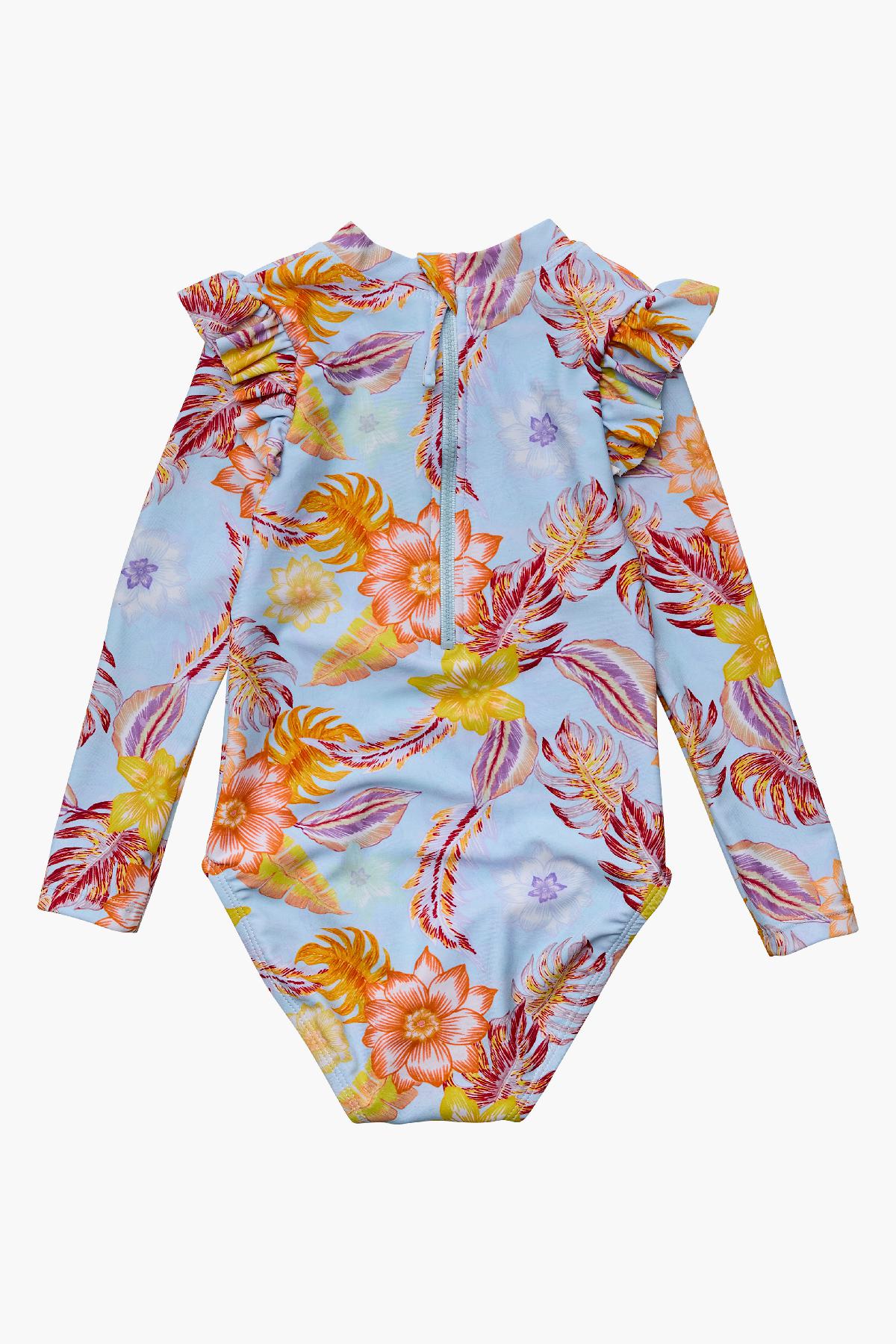 Girls Swim Snapper Rock Boho Tropical Frill Surf Suit – Mini Ruby