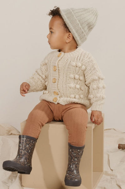 Rylee + Cru Bobble Baby Cardigan - Stone