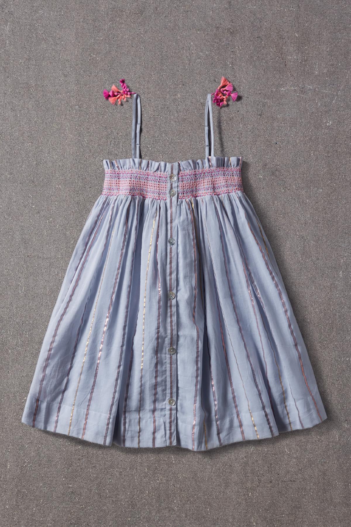 Nellystella Camila Girls Dress - Blue Lurex Stripe (Size 2 left) – Mini ...