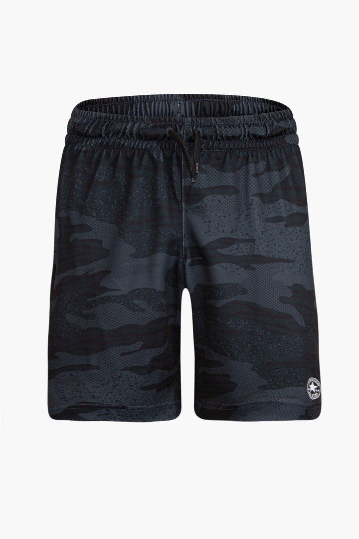 Converse Big Boys Camo Printed Mesh Shorts Black