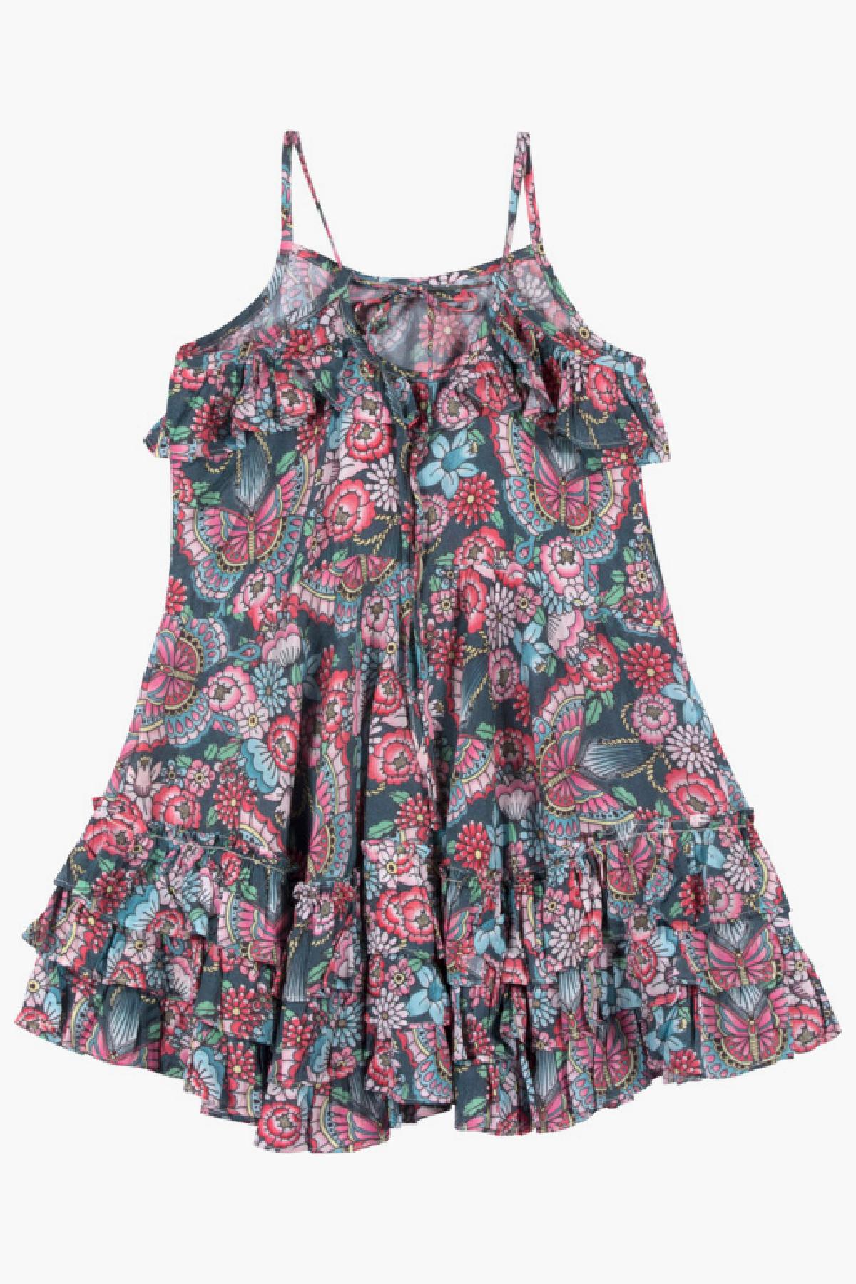 Paper Wings Spring Flowers Girls Dress – Mini Ruby