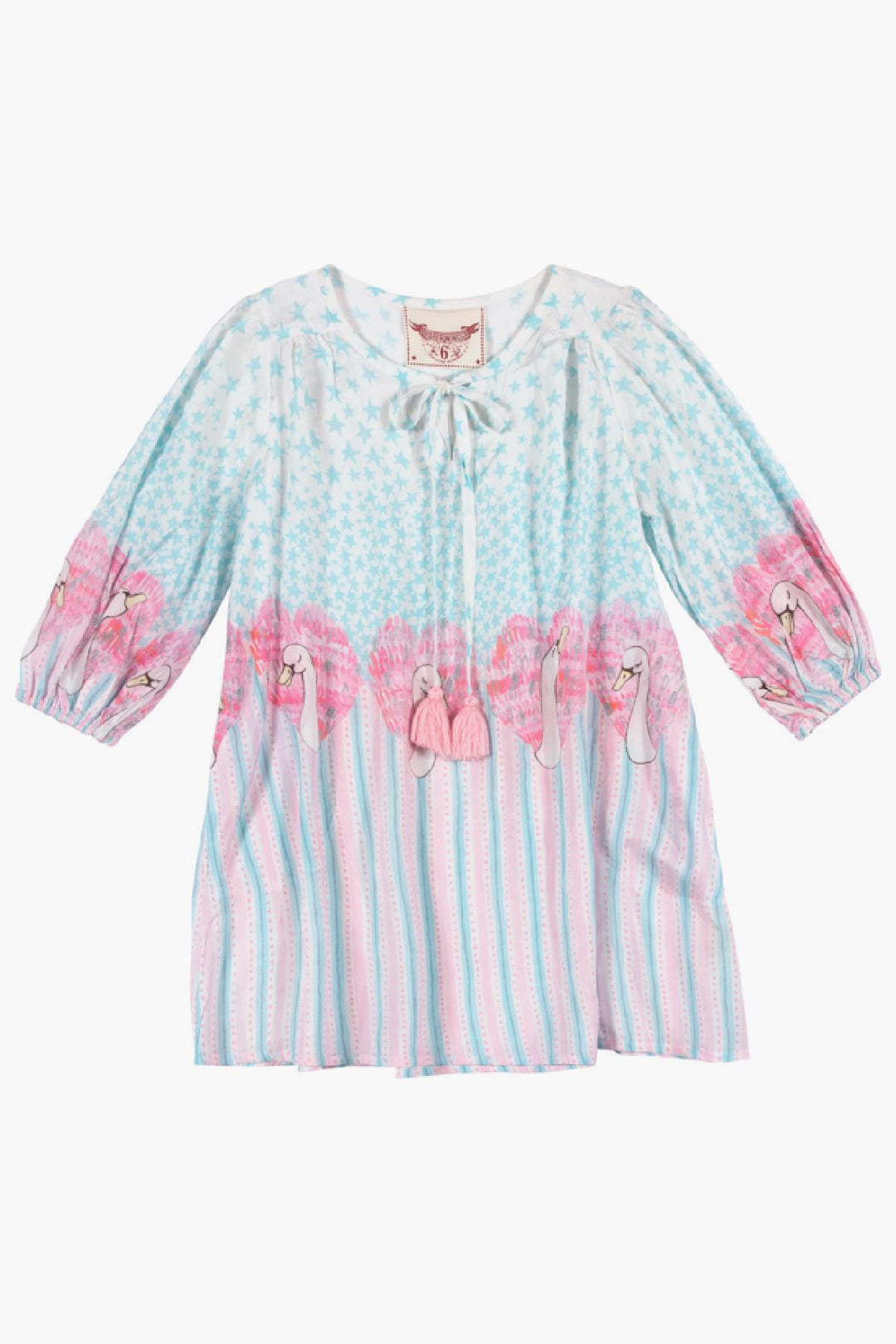 Paper Wings Swan Hearts With Stripes Dress