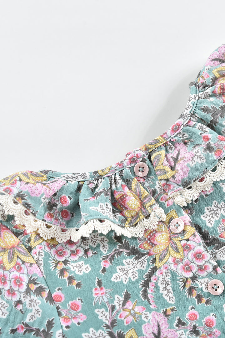 Louise Misha Ghilena Baby Girls Romper - Blue French Flowers