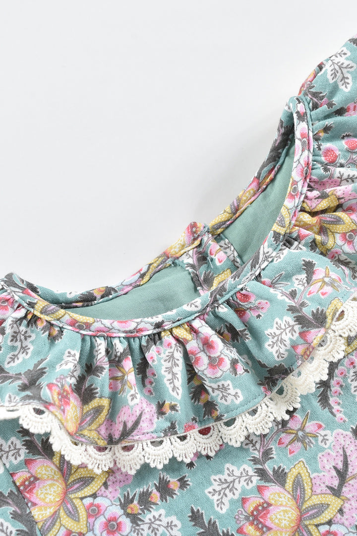 Louise Misha Ghilena Baby Girls Romper - Blue French Flowers