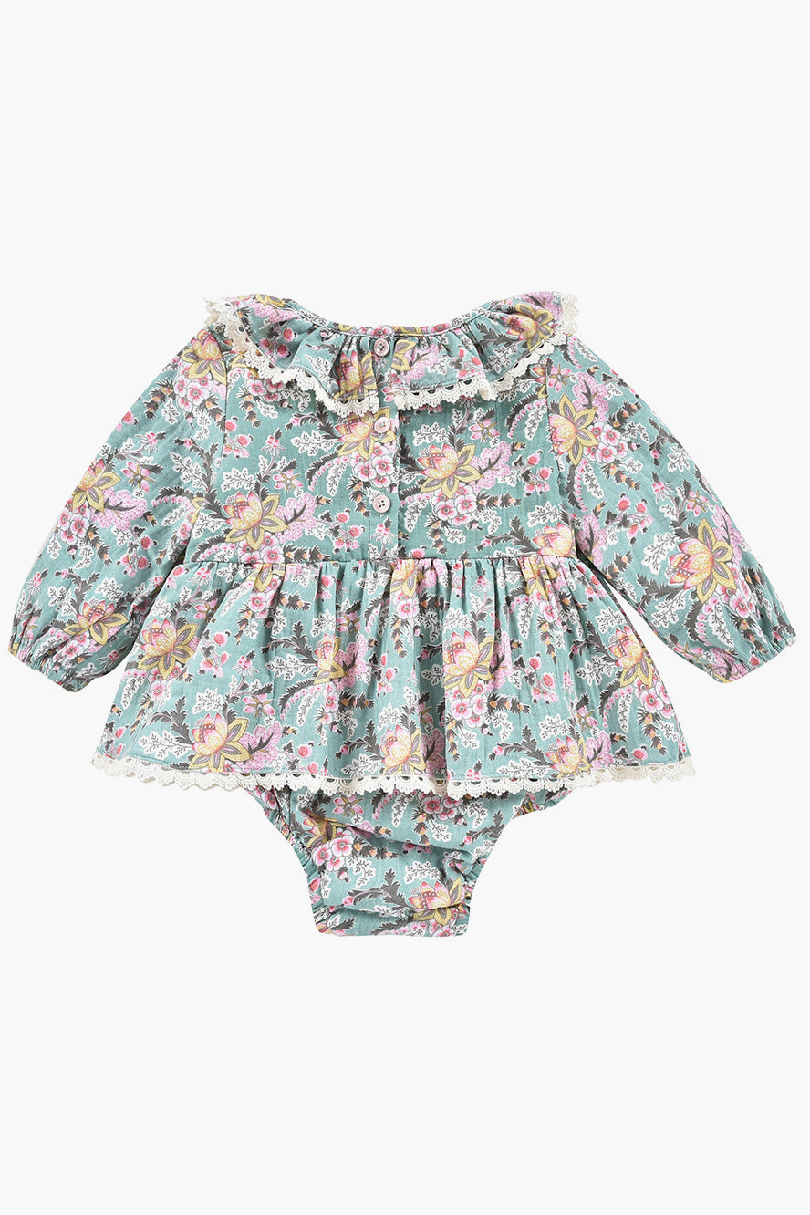Louise Misha Ghilena Baby Girls Romper - Blue French Flowers