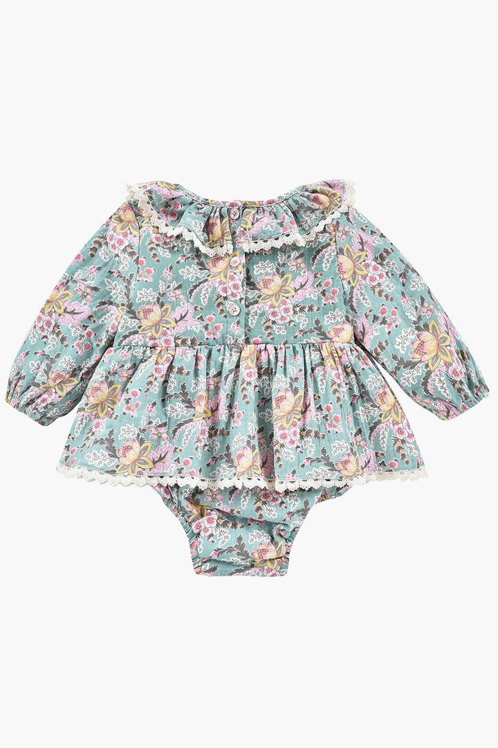 Louise Misha Ghilena Baby Girls Romper - Blue French Flowers