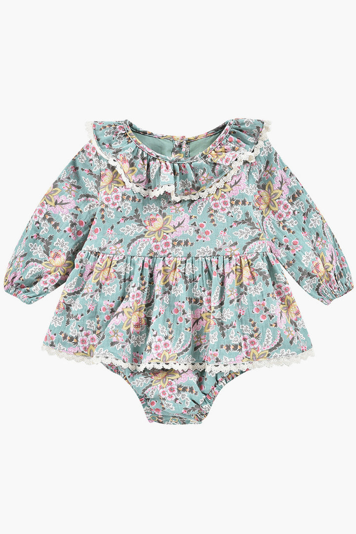 Louise Misha Ghilena Baby Girls Romper - Blue French Flowers