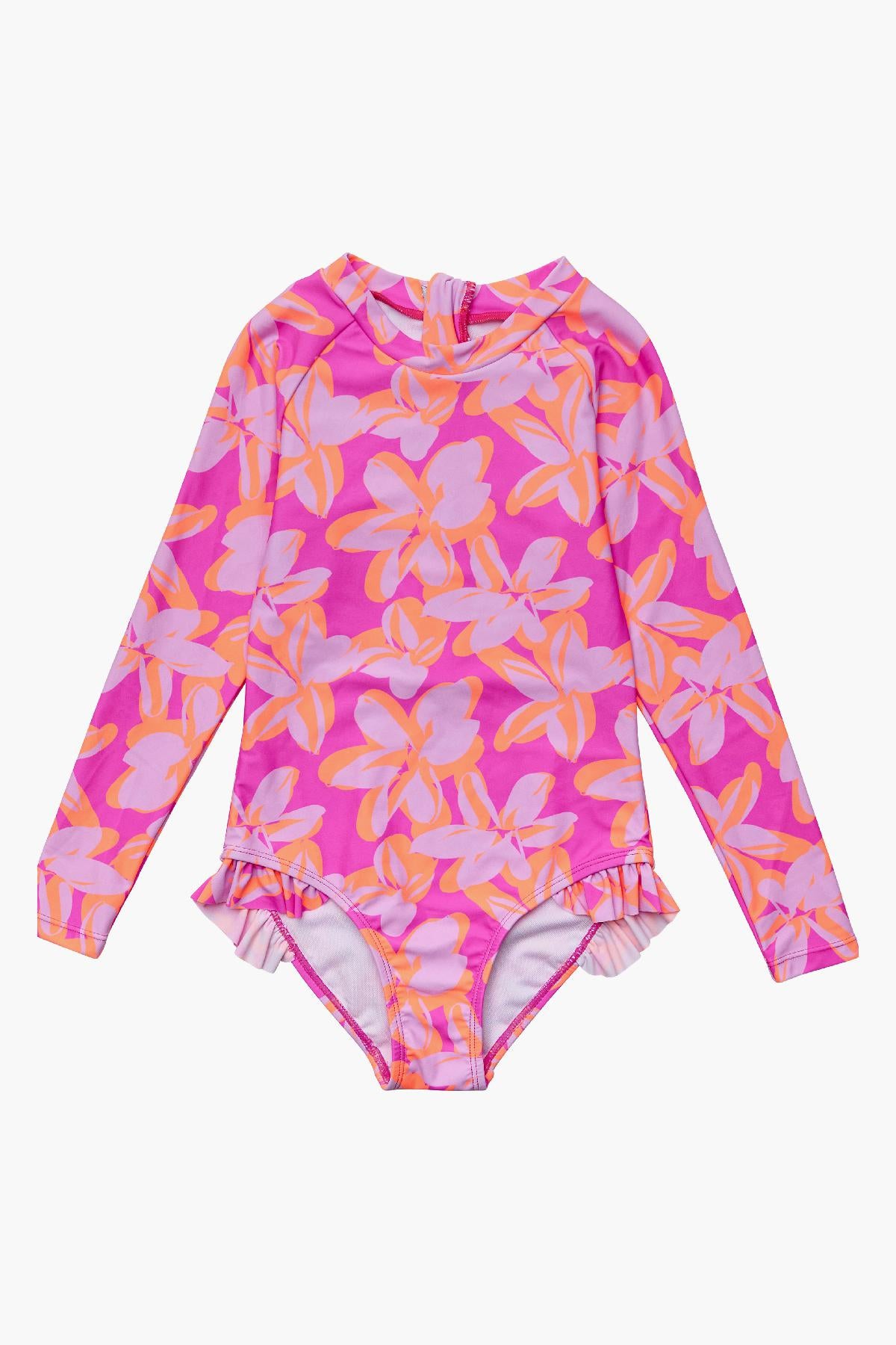 Girls Swim Snapper Rock Hibiscus Hype Surf Suit – Mini Ruby