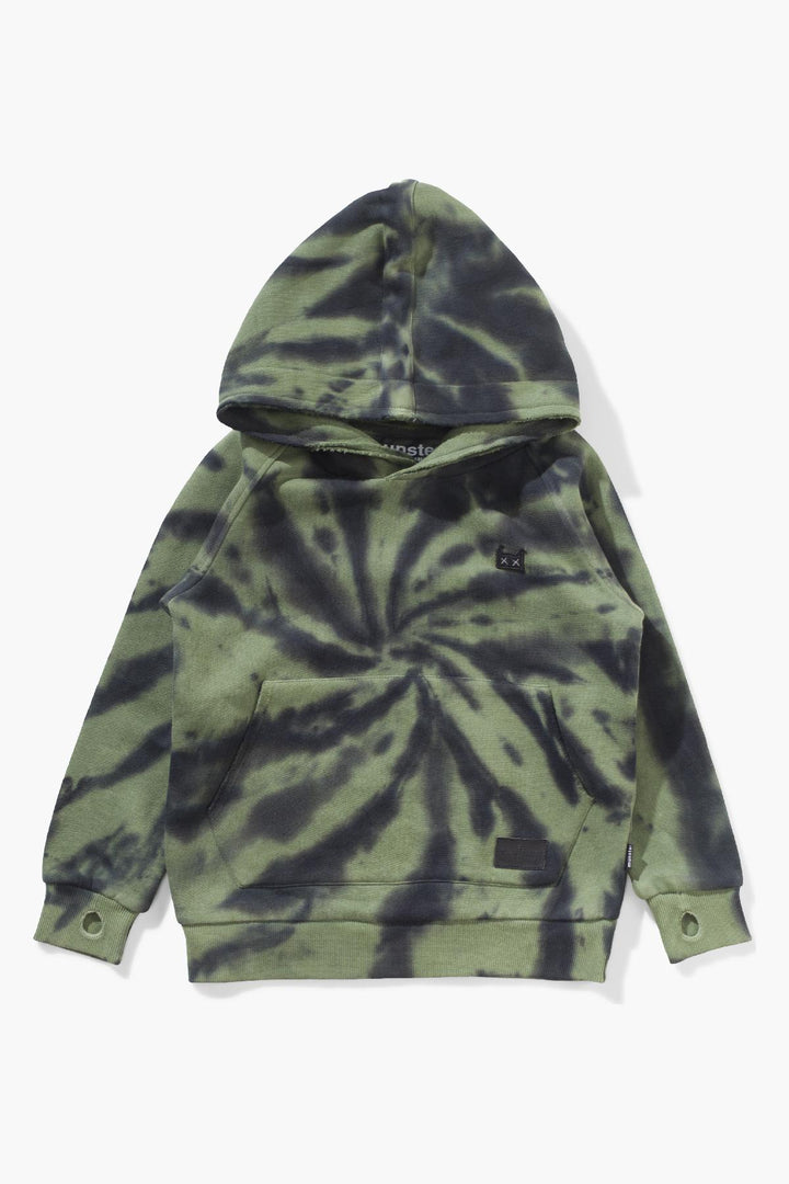 Boys Sweatshirt Munster Kids Timewrap Hoody - Green Dye