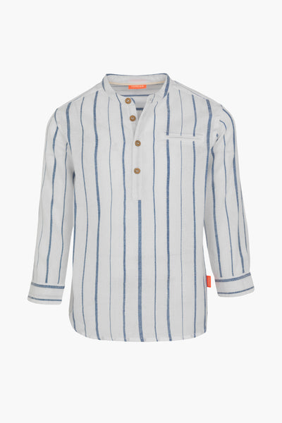 Sunuva Nehru Collar Boys Shirt - Blue Stripe