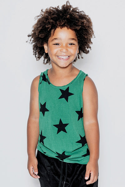 Nununu Star Kids Tank Shirt - Moss Green