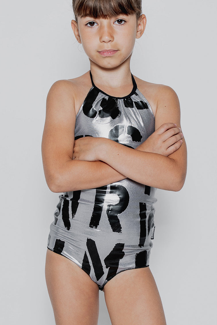 Nununu ABC Collar Girls Swimsuit Mini Ruby