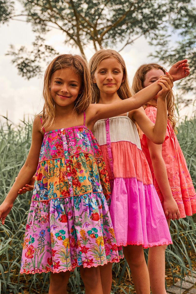 Girls Dress Nellystella Adeline Coral 12 Coral Spring Mix at Mini Ruby Contemporary Childrenswear