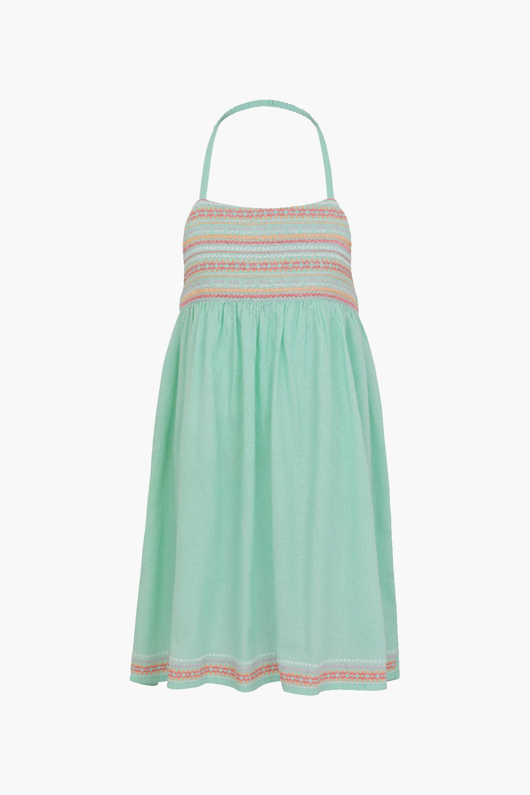 Sunuva Aqua Embroidered Halter Neck Dress