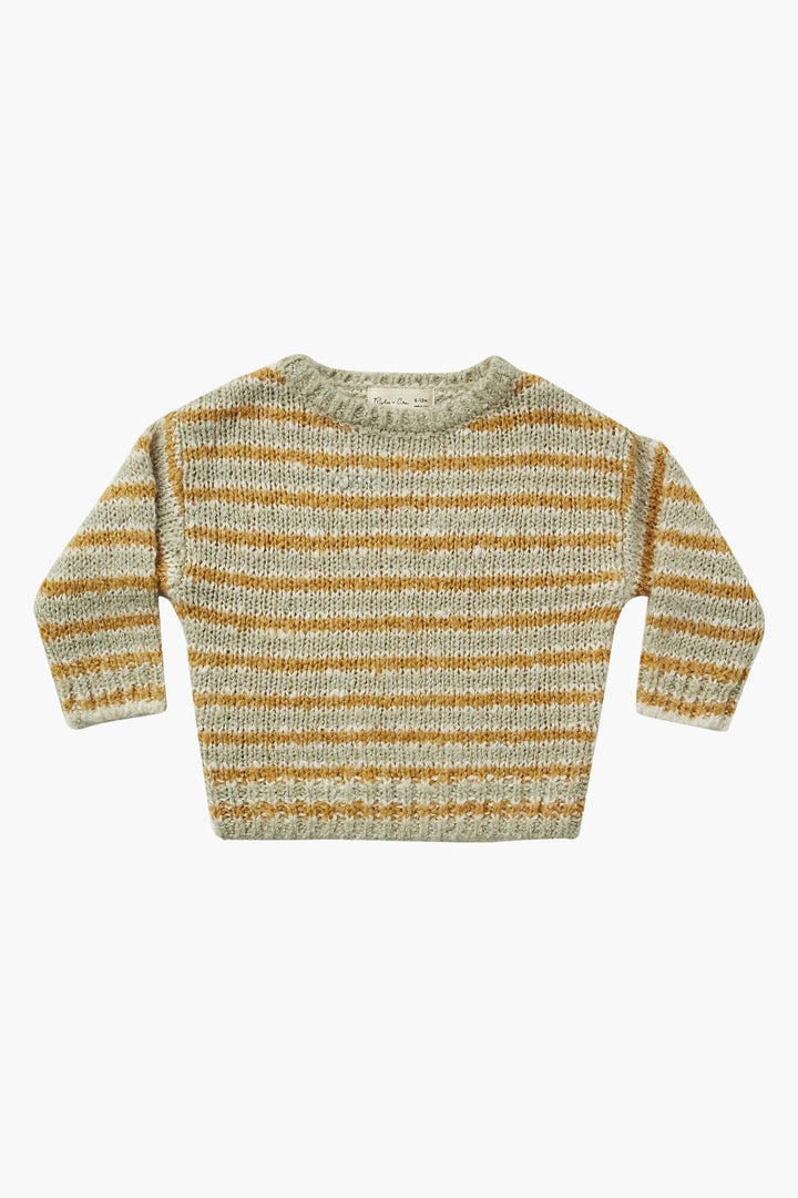 Rylee + Cru Aspen Kids Sweater - Agave Gold Stripe