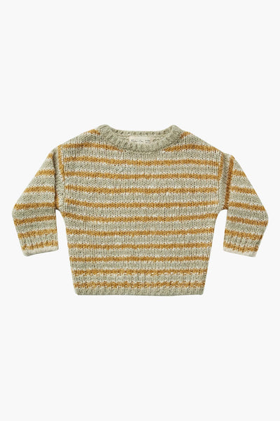 Rylee + Cru Aspen Kids Sweater - Agave Gold Stripe