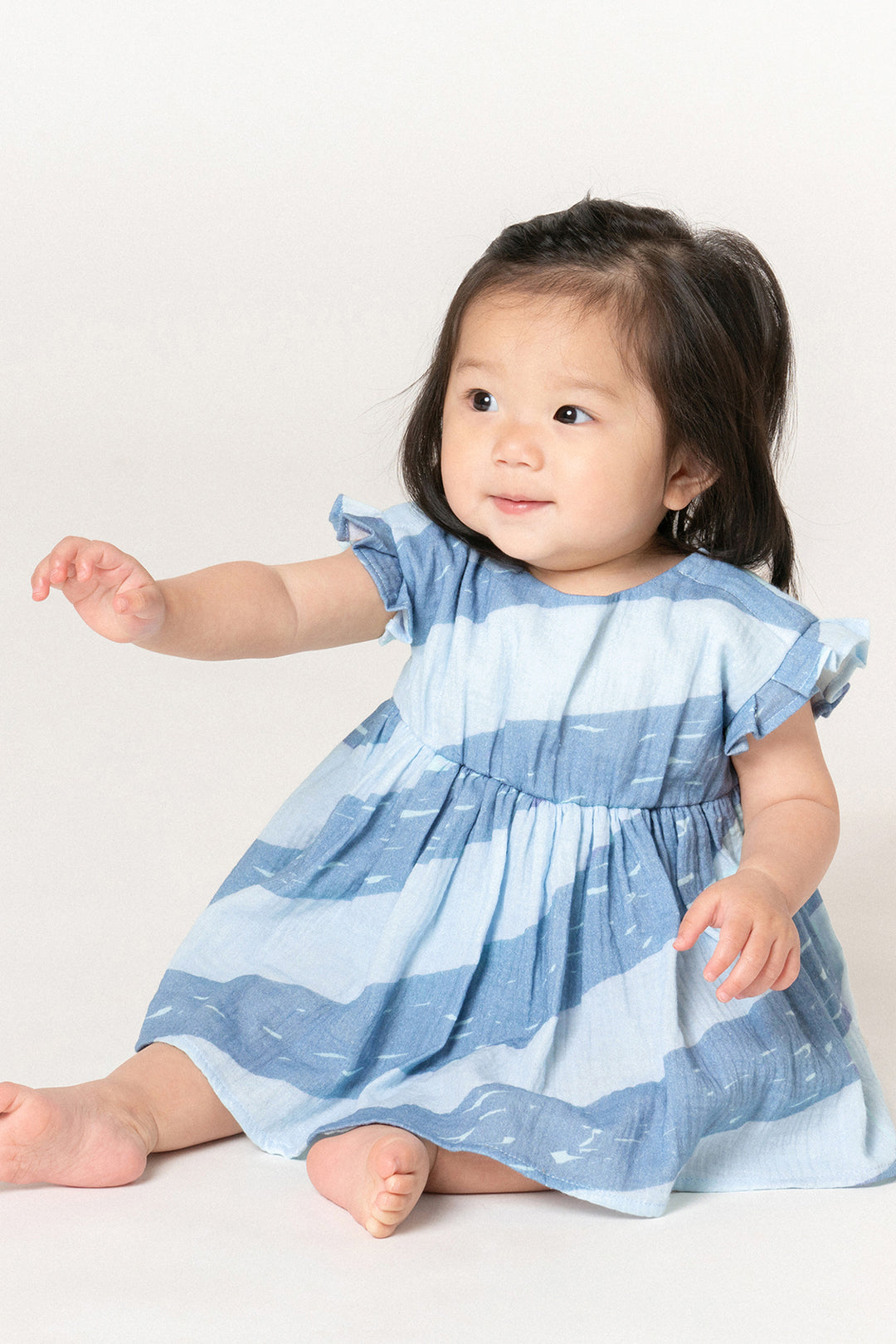 OMAMImini Baby Girls Dress - Blue