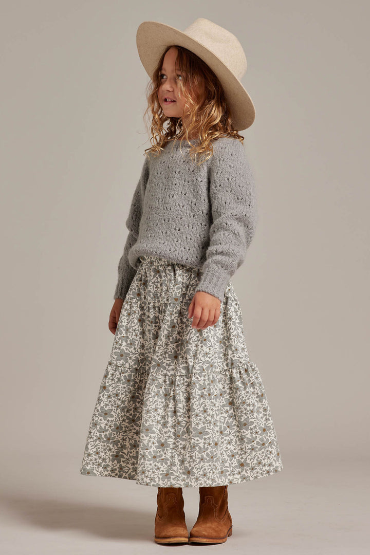 Girls Sweater Rylee + Cru Balloon Dusty Blue