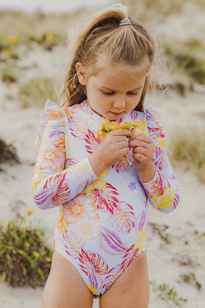 Girls Swim Snapper Rock Boho Tropical Frill Surf Suit