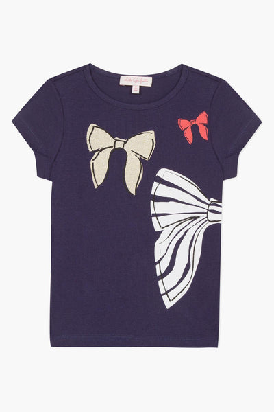 Lili Gaufrette Bow Tie Graphic Girls Shirt 