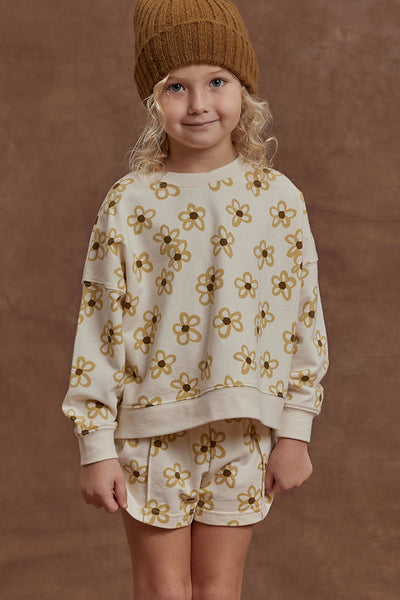 Girls Sweater Rylee + Cru Boxy Pullover Daisy