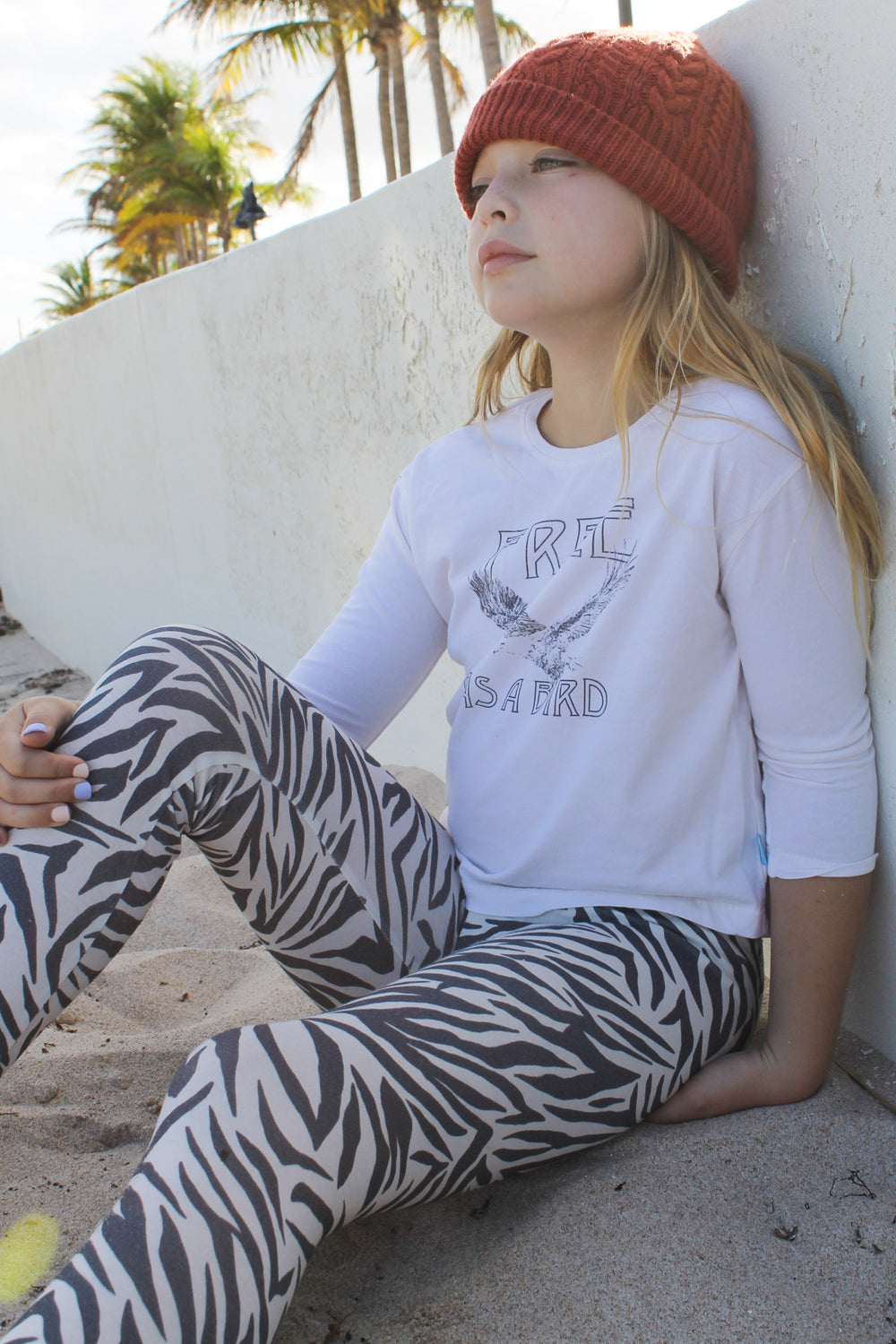 Girls zebra print leggings online