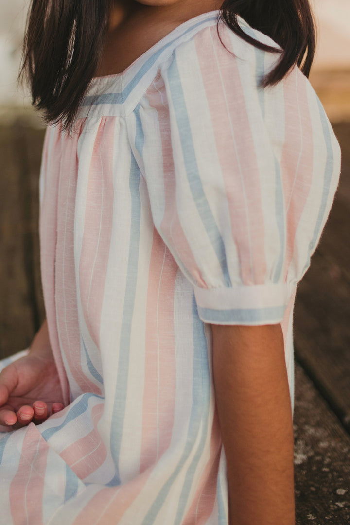 Beet World Cece Girls Dress - Pastel Stripe