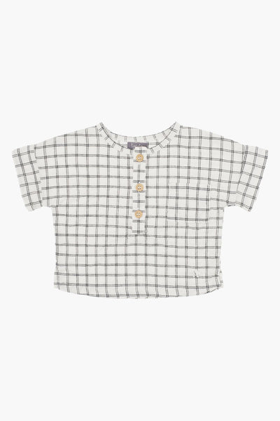 Baby Girl Shirt Tocoto Vintage Check Baby Off White