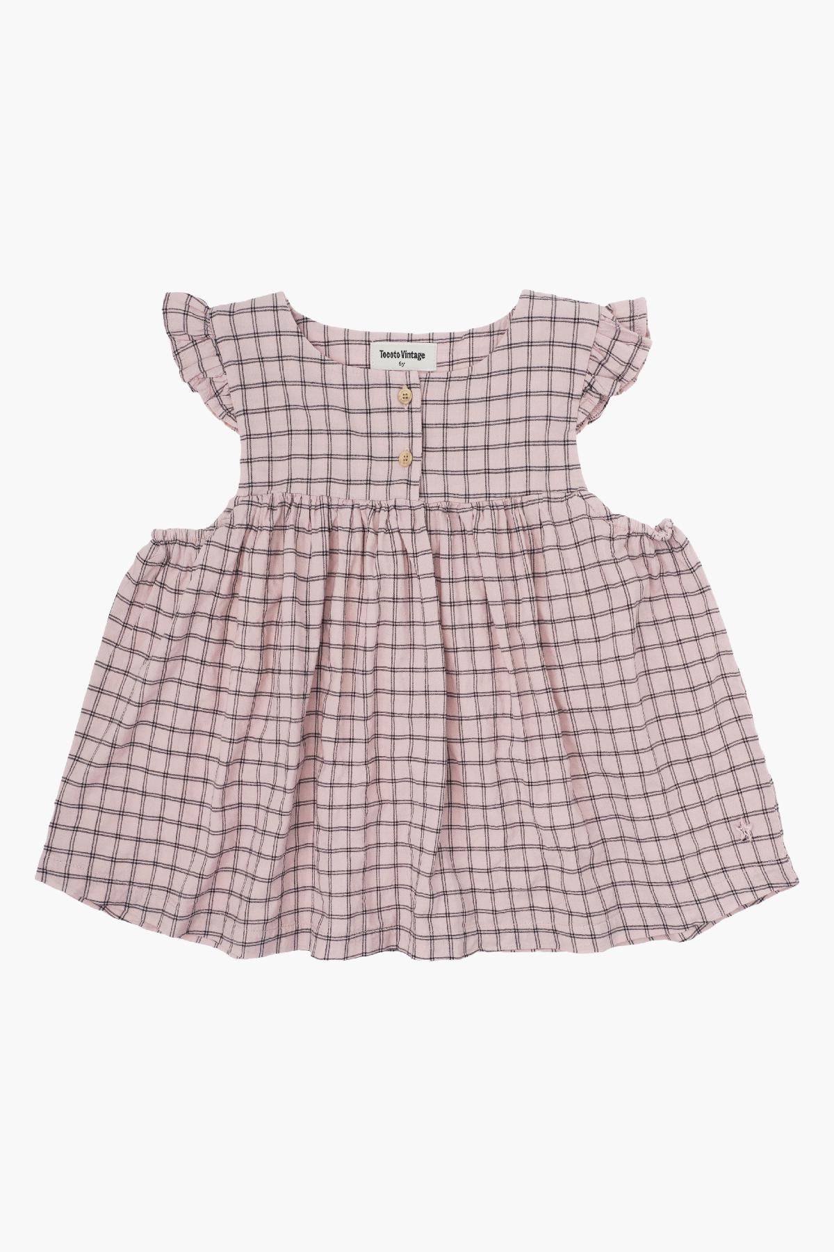 Girls Shirt Tocoto Vintage Check Ruffle Pink – Mini Ruby
