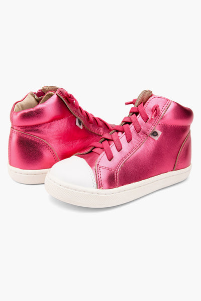 Old Soles Chester Kids High Top - Fuchsia Foil