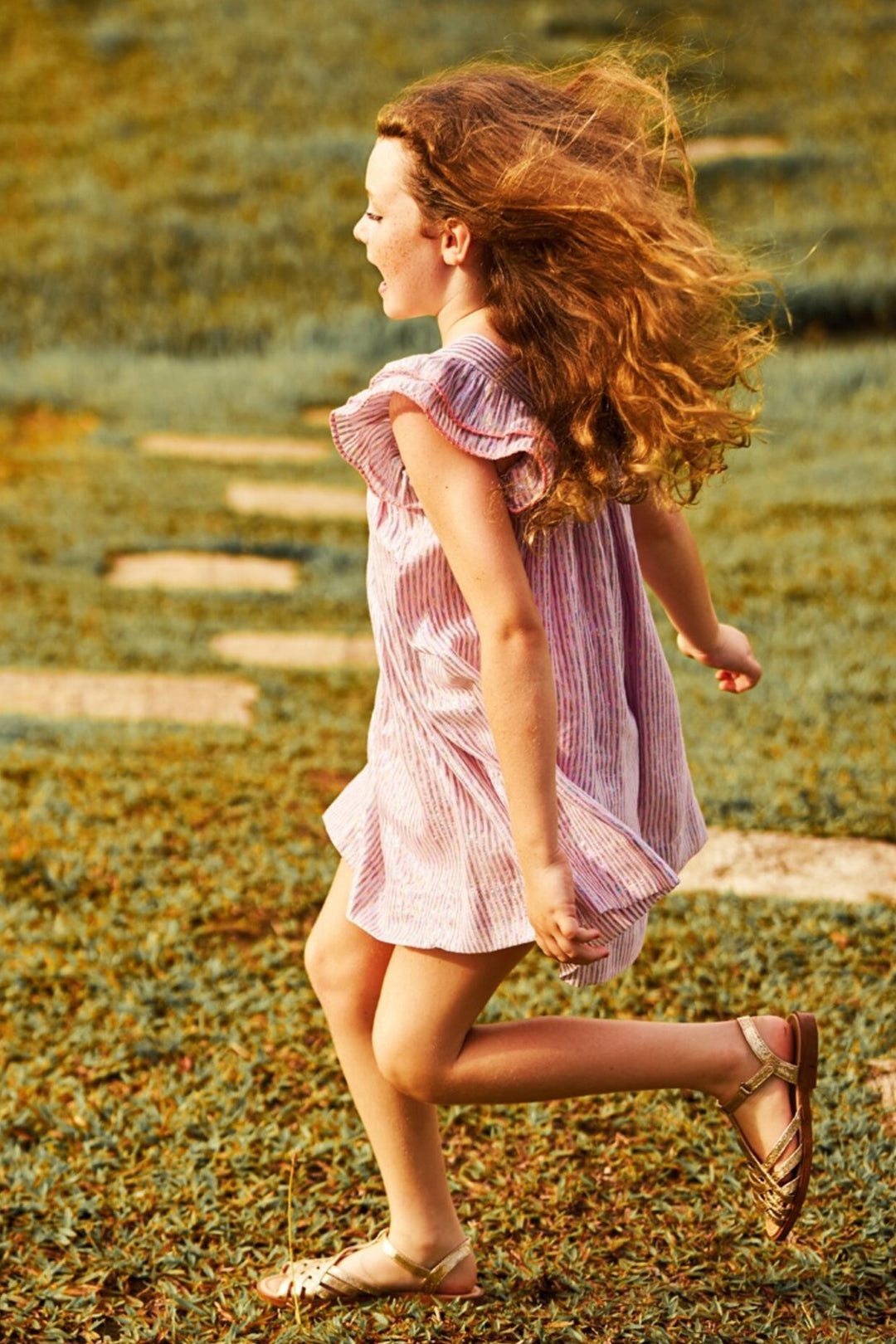 Girls Dress Nellystella Chloe Ballet Stripes Mini Ruby