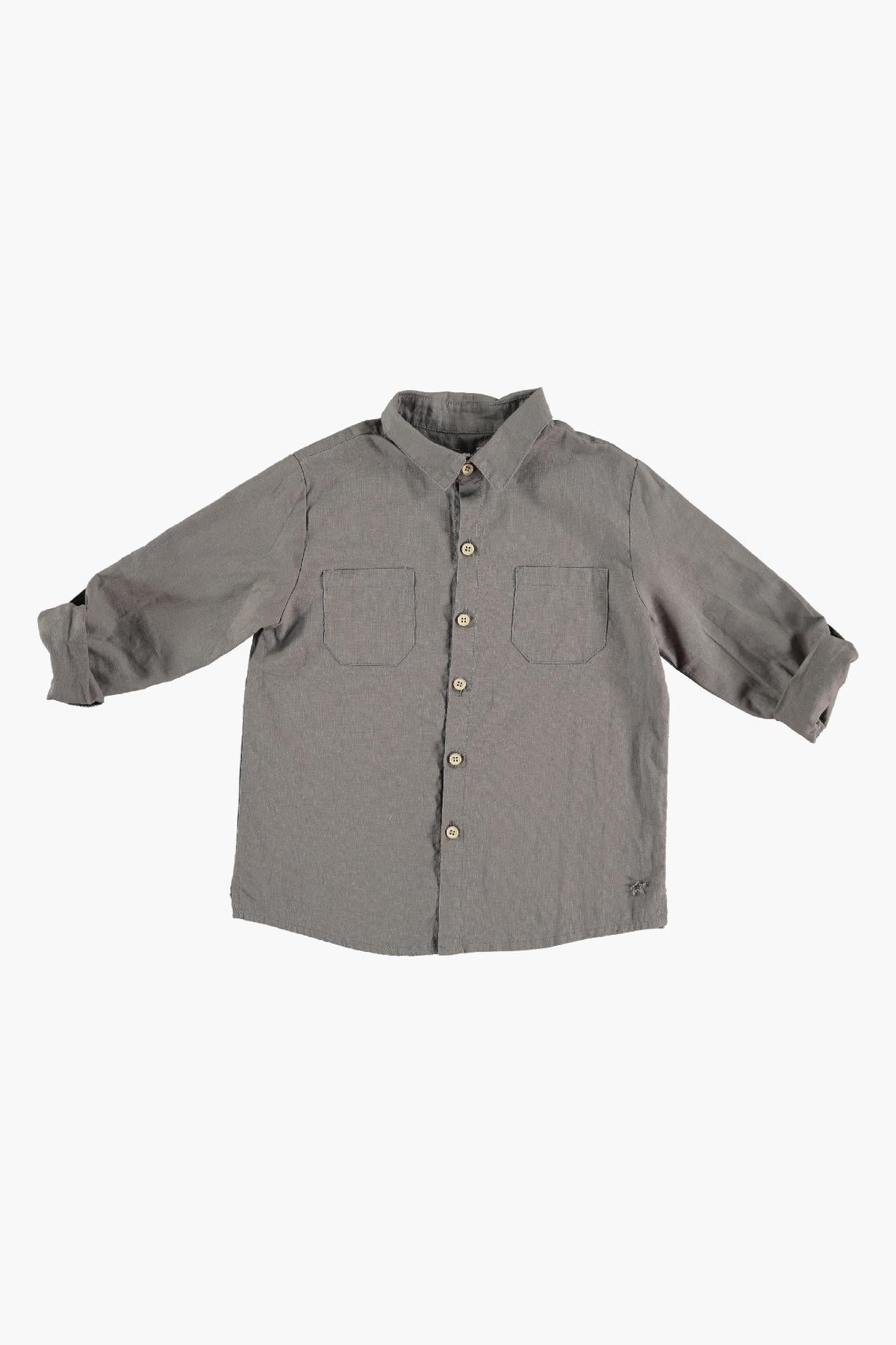 Tocoto Vintage Cotton Linen Boys Shirt - Grey – Mini Ruby