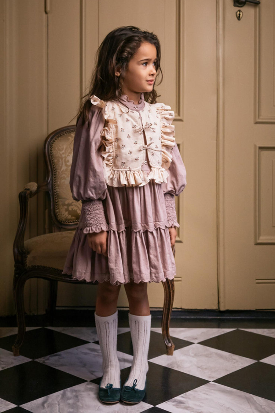 Girls Dress MarMar Copenhagen Dela - Blackberry Cream