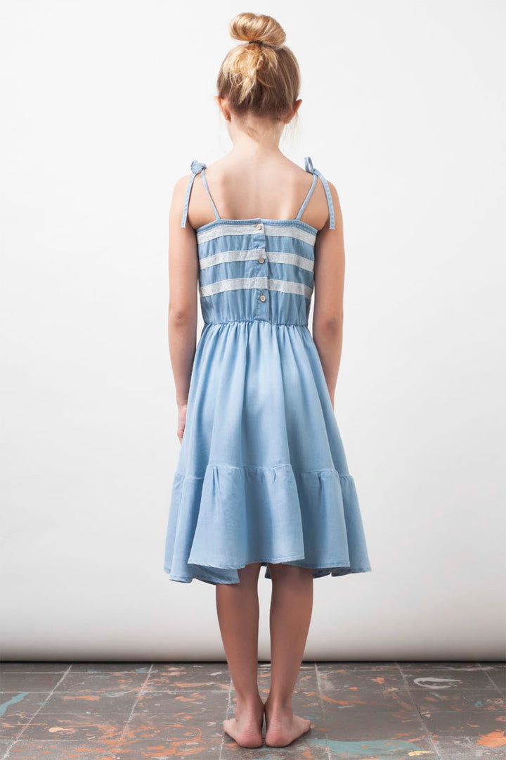 Tocoto Vintage Blue Tencel Lace Dress 4 Years - Dresses - 4 Years