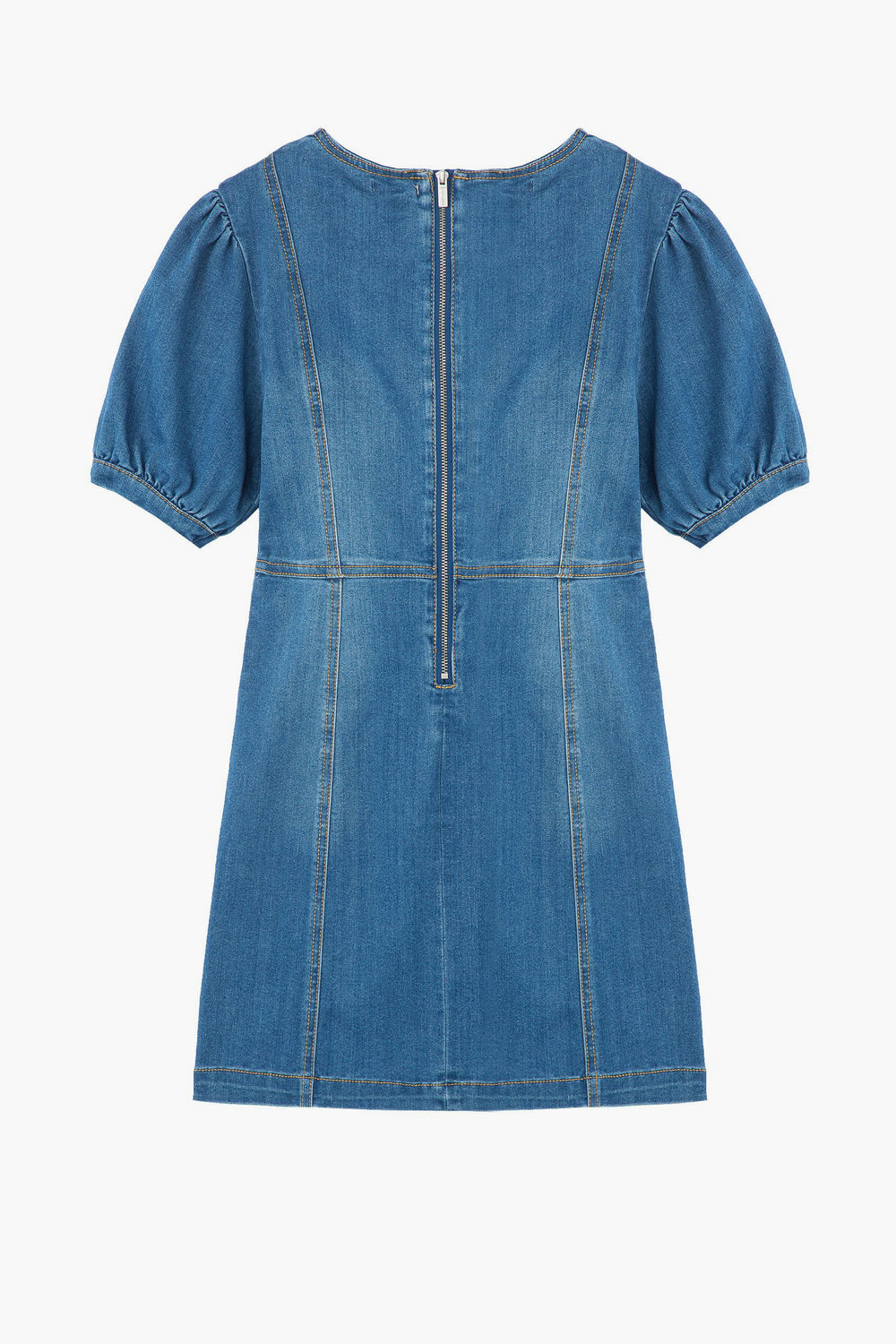 Habitual Kids Denim Puff Sleeve Girls Dress
