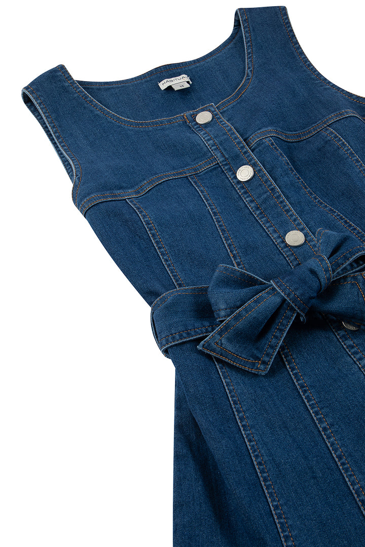 Girls Dress Habitual Kids Denim Ruffle close