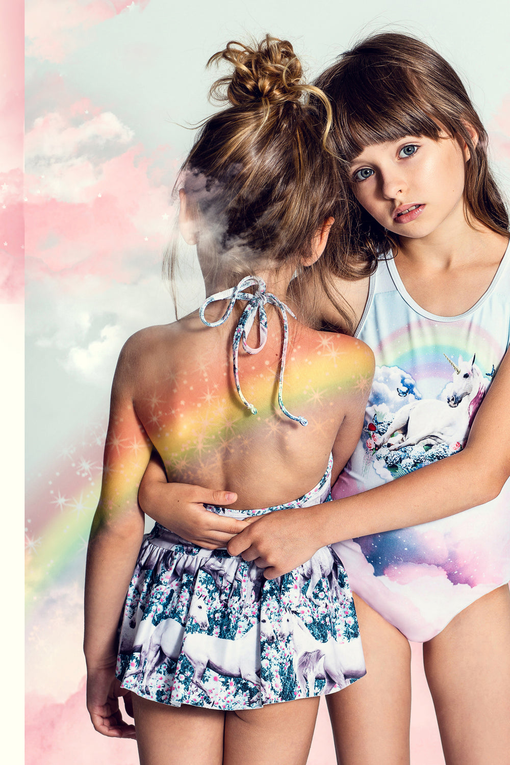 Kids Swimsuit Paper Wings Dream Field Girls Swimsuit