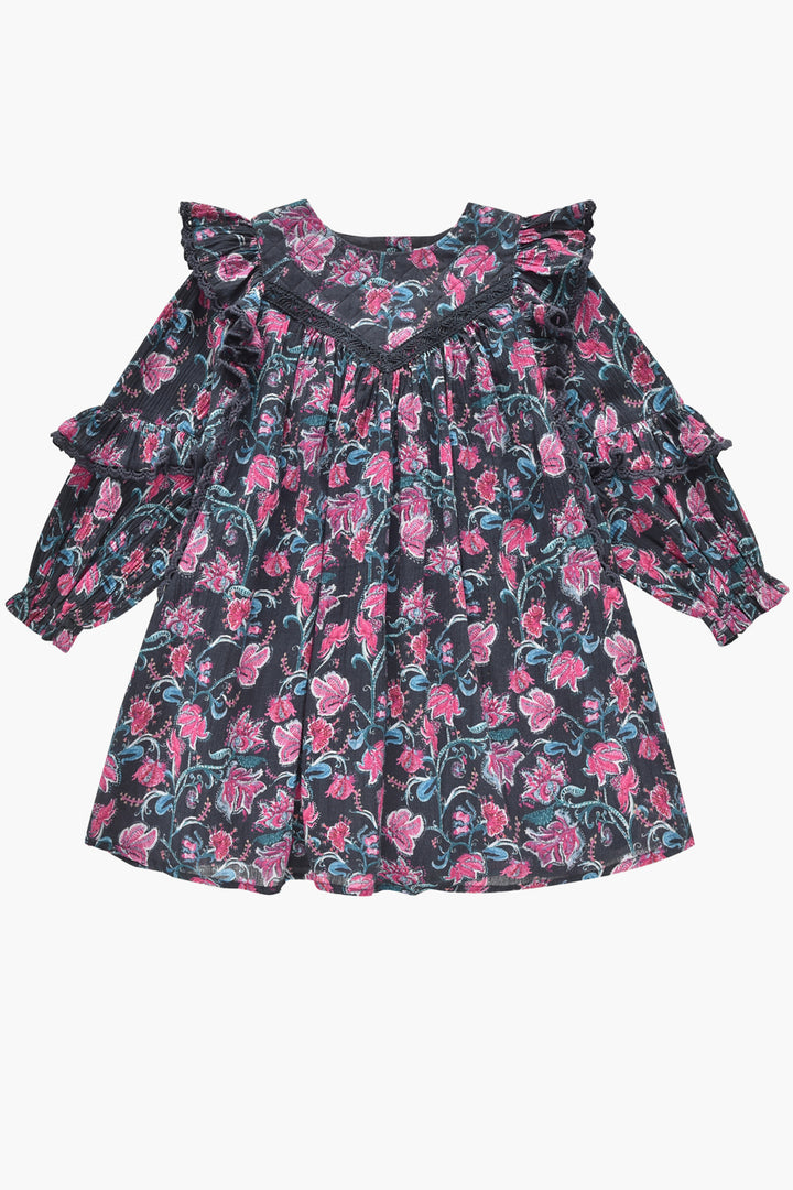 Louise Misha Dress Lara Charcoal Wild Flowers
