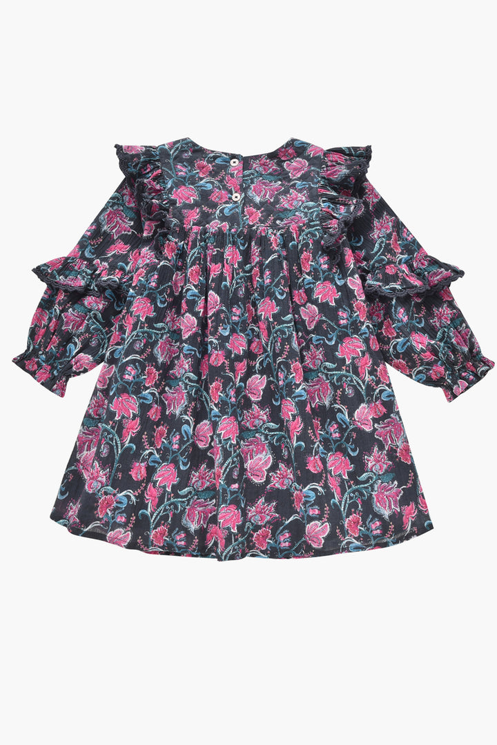 louise misha 花柄ワンピース 4Y Girls Dress Louise Misha Lara Charcoal Wild Flowers – Mini Ruby
