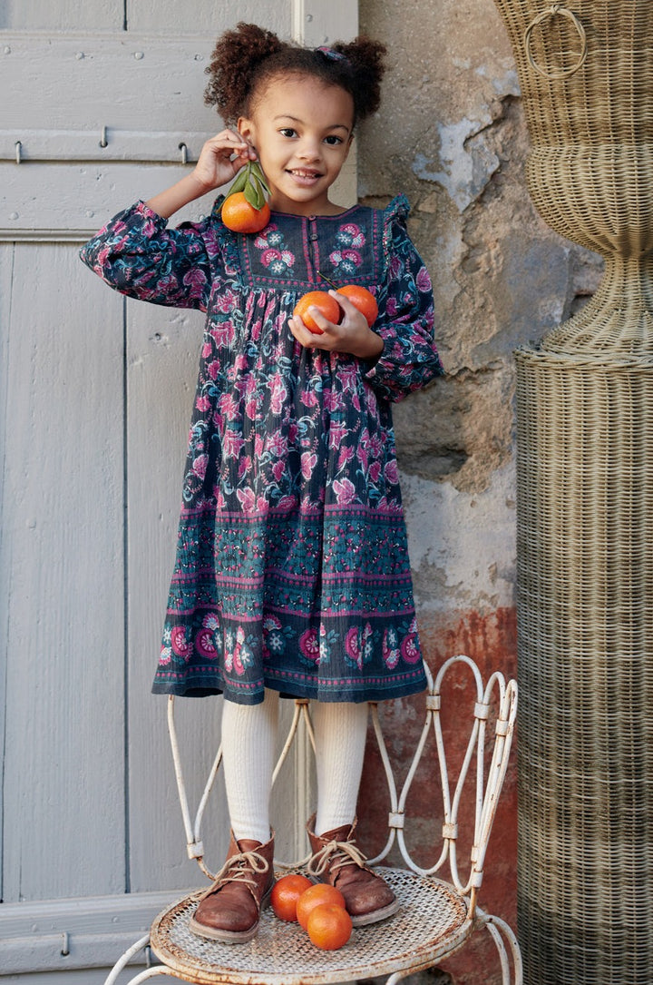 【LOUIS MISHA】【新品タグ付き】IRIS Dress 5Y dress_zira_1_charcoal_wild_flo