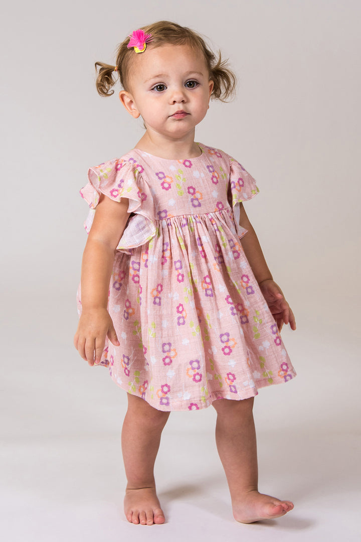 Everbloom Flutter Baby Girls Dress Dahlia Size 12M left