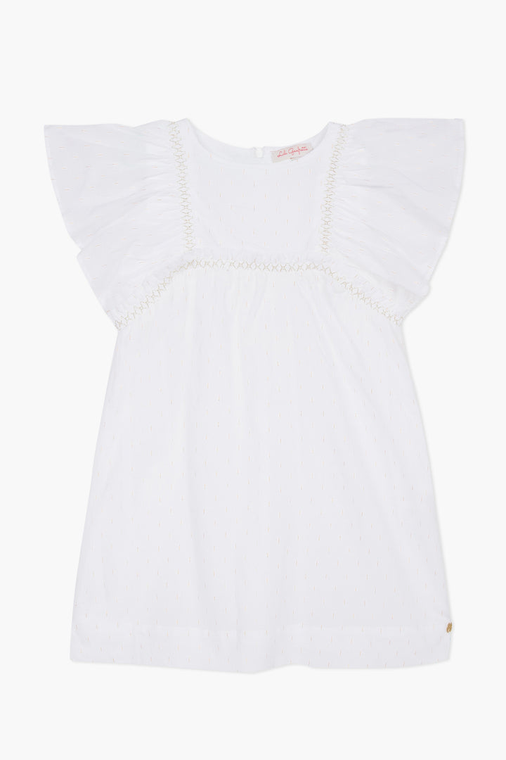 lili gaufrette white dress Lili Gaufrette Flutter Sleeve Girls Dress