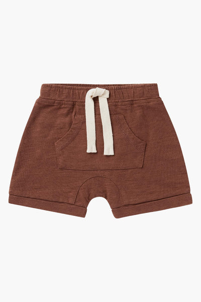 Rylee + Cru Front Pouch Baby Boys Short - Redwood