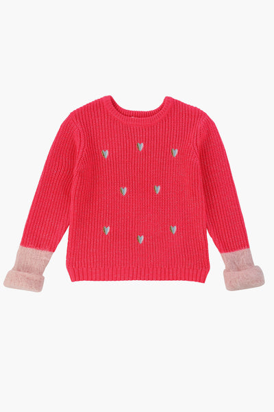 Billieblush Girls Sweater With Hearts