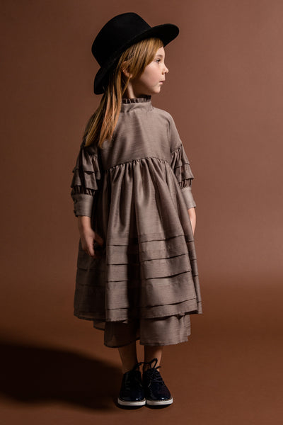 OMAMImini Layered Voile Dress - Taupe