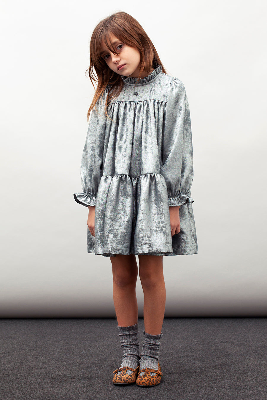Girls Dress Tocoto Vintage Brightness 10 / Silver Green